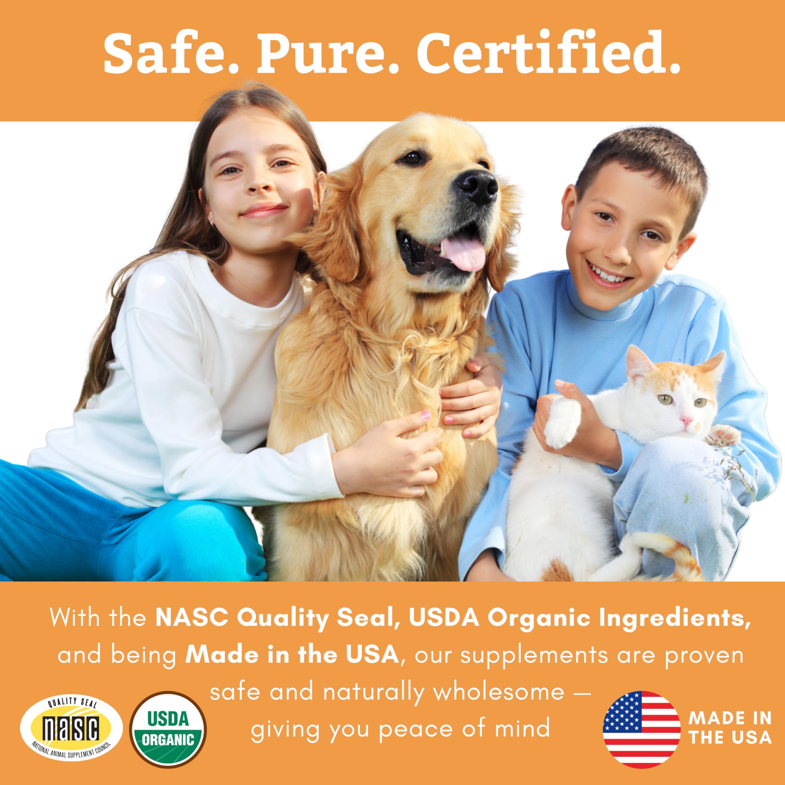Wholistic Pet Organics Canine Complete NASC seal indicating safety standards.