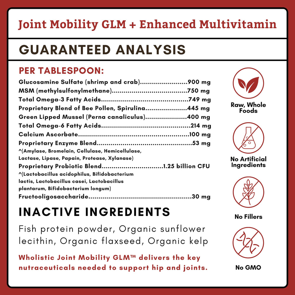Wholistic Pet Organics dog joint supplement aids mobility in dogs.
