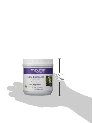 Wholistic Pet Organics Feline Complete powder-texture shows smooth mixable powder for seamless meals.