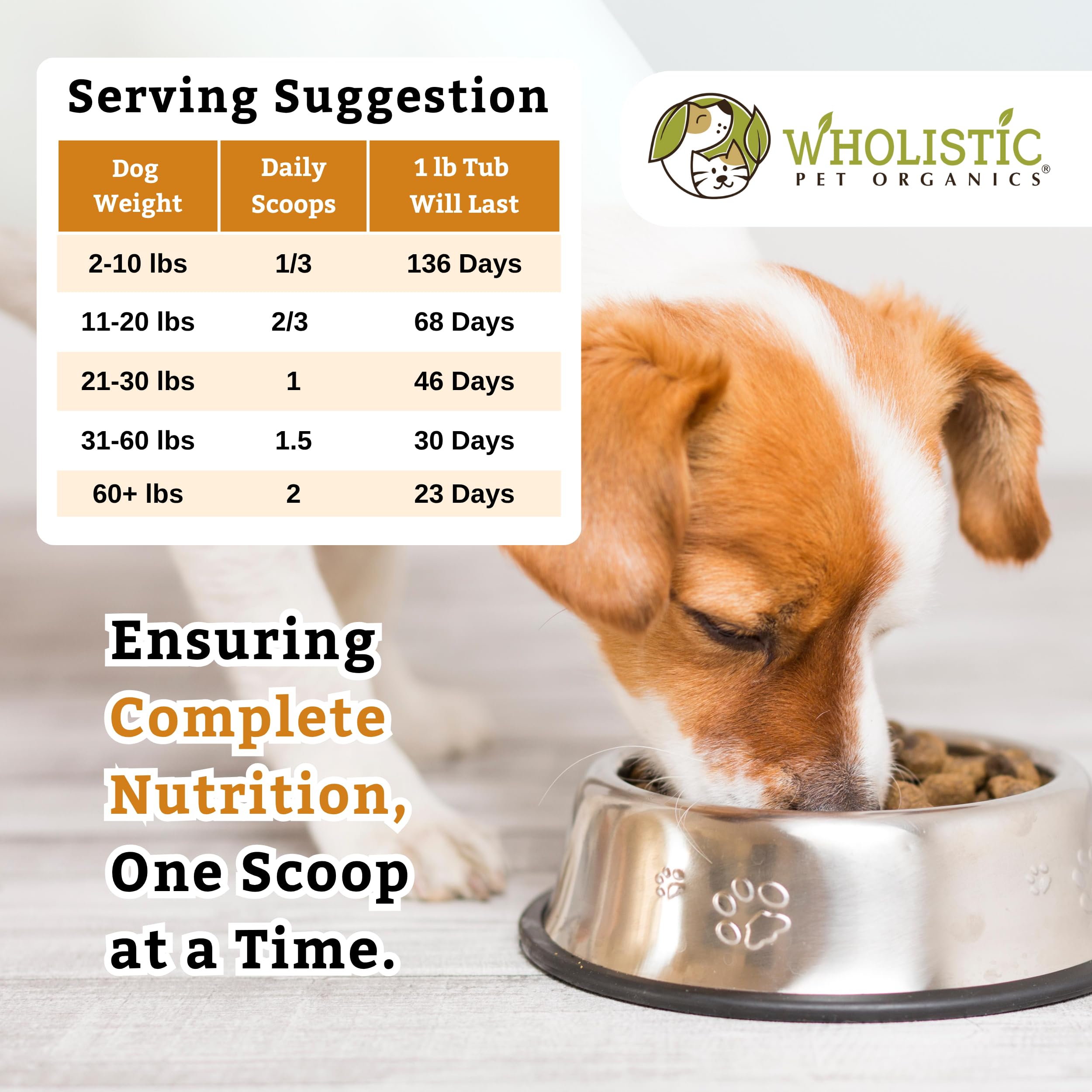 Wholistic Pet Organics Puppy Complete daily supplement—easy addition to meals