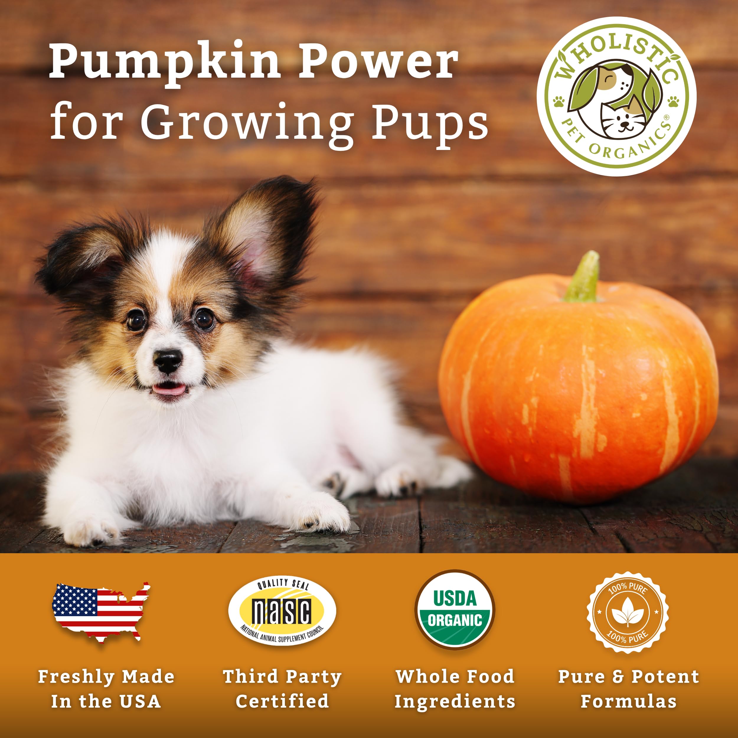 Wholistic Pet Organics Puppy Complete small and large breed support—versatile for all puppies