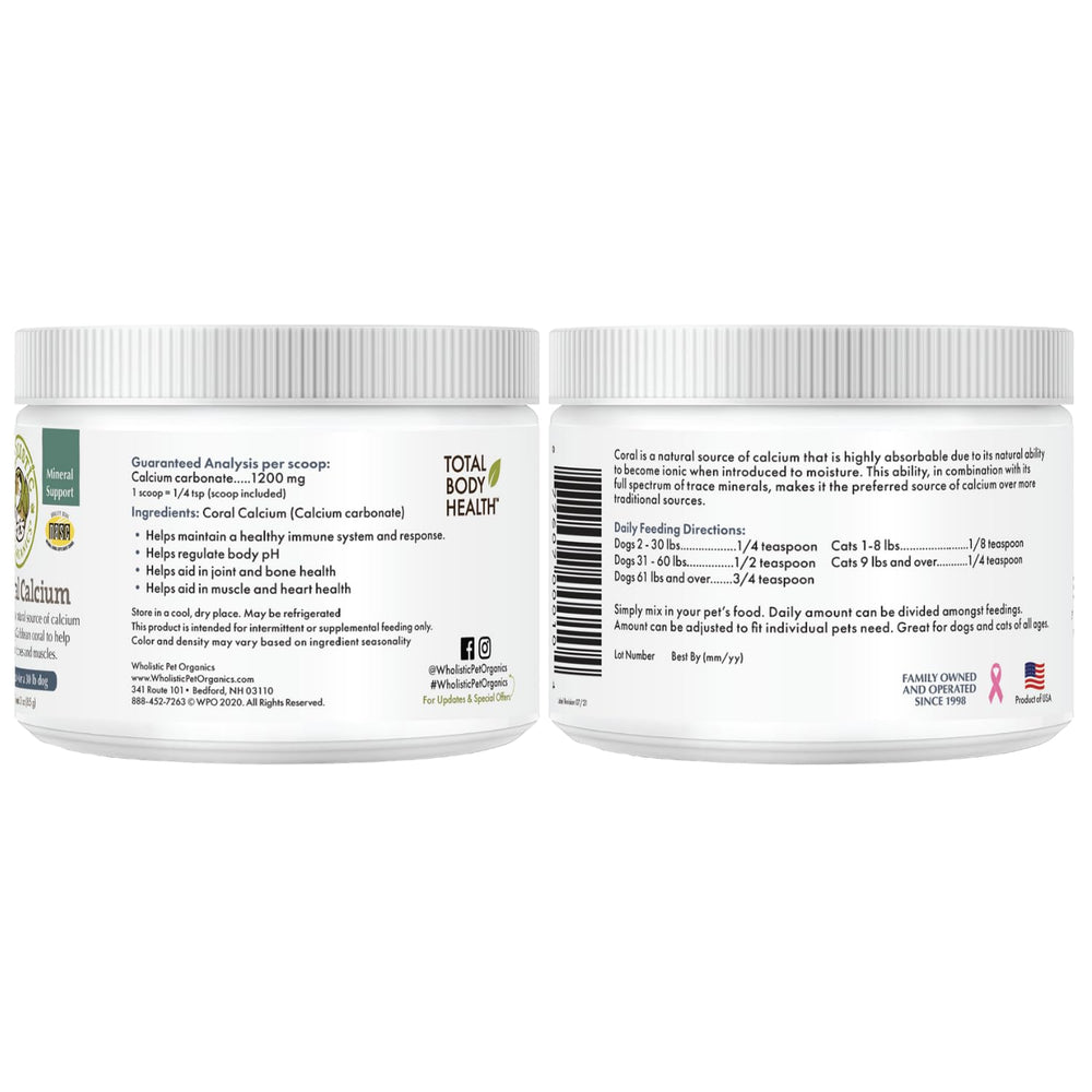 Wholistic Sea Coral contains 72 trace minerals for comprehensive support.
