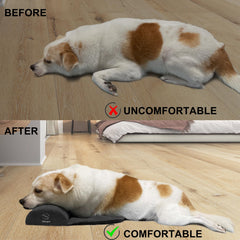 Whoopub dog bolster pillow in car showcases travel-friendly size for on-the-go rests.