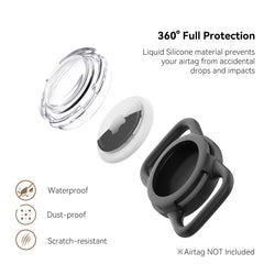 WhoseID airTag case for pet collar silicone-abs protects components without signal loss.