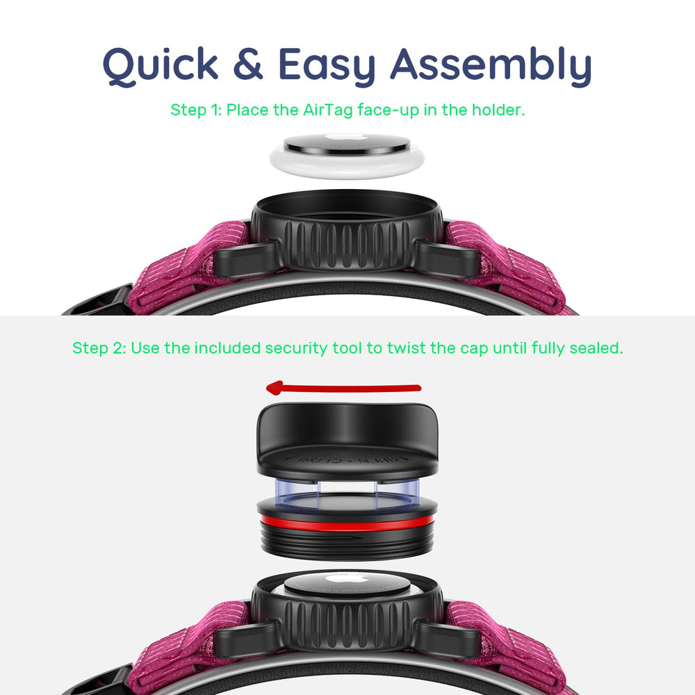 WhoseID Airtag Dog Collar adjustable sizes ensure a secure fit.