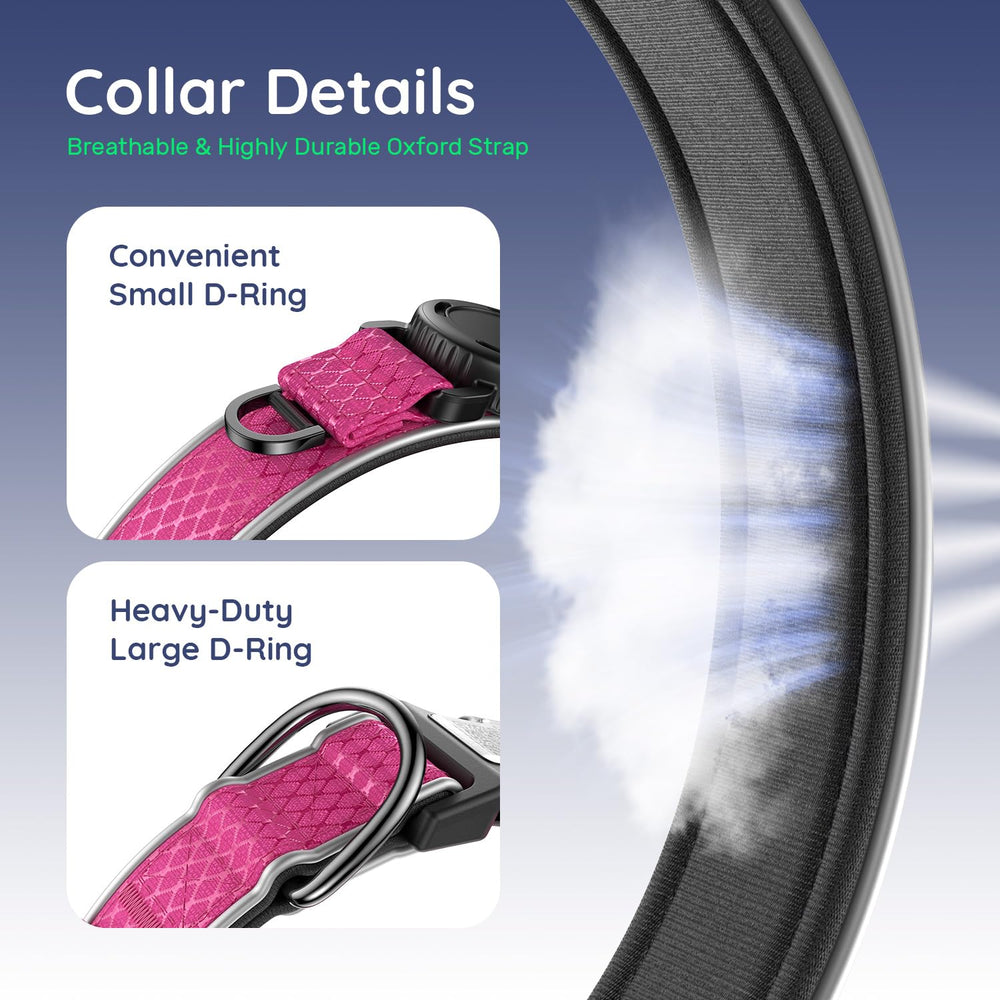 WhoseID Airtag Dog Collar quick-release buckle enables easy on/off.