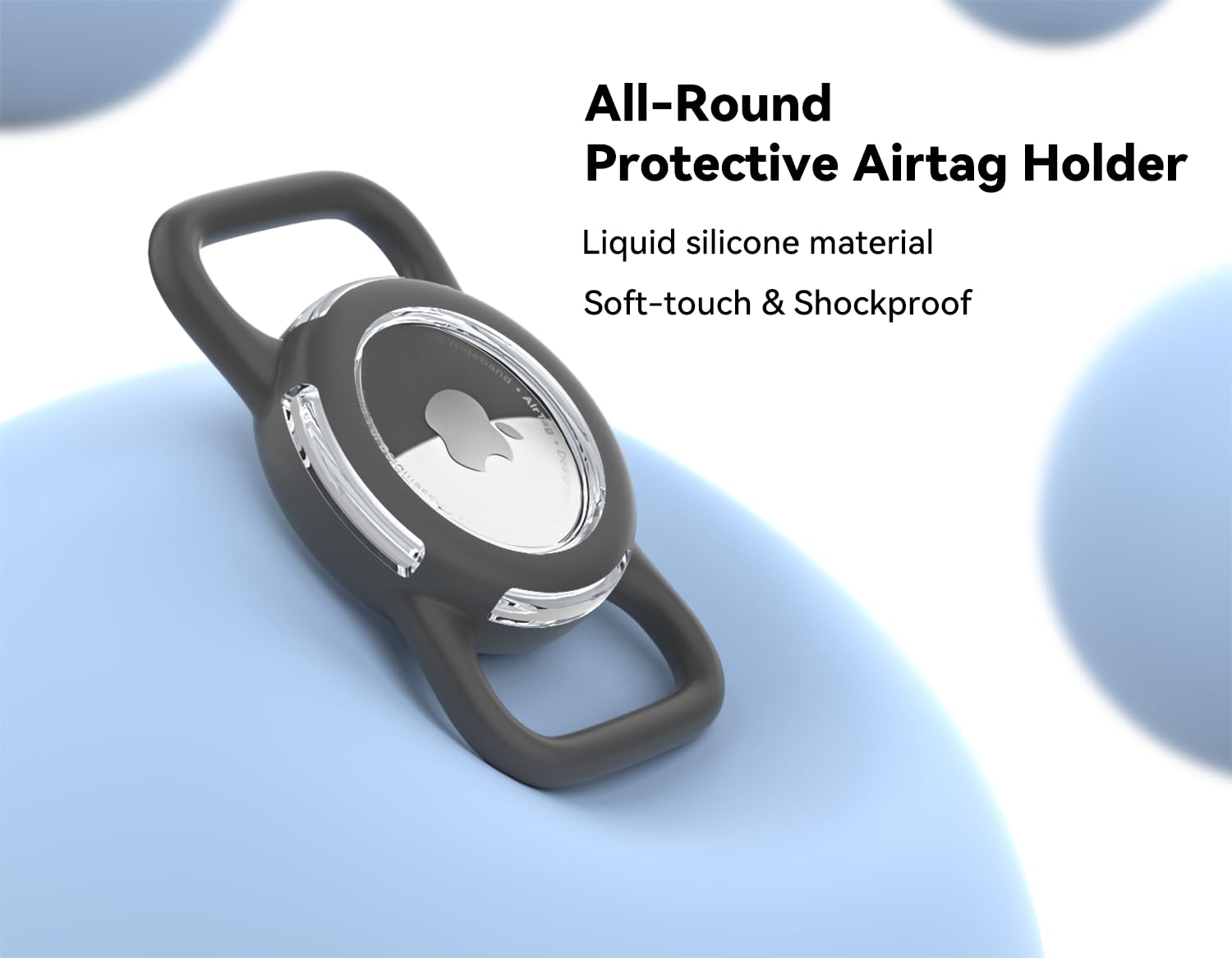 WhoseID clear silicone AirTag holder fits Apple AirTag snugly