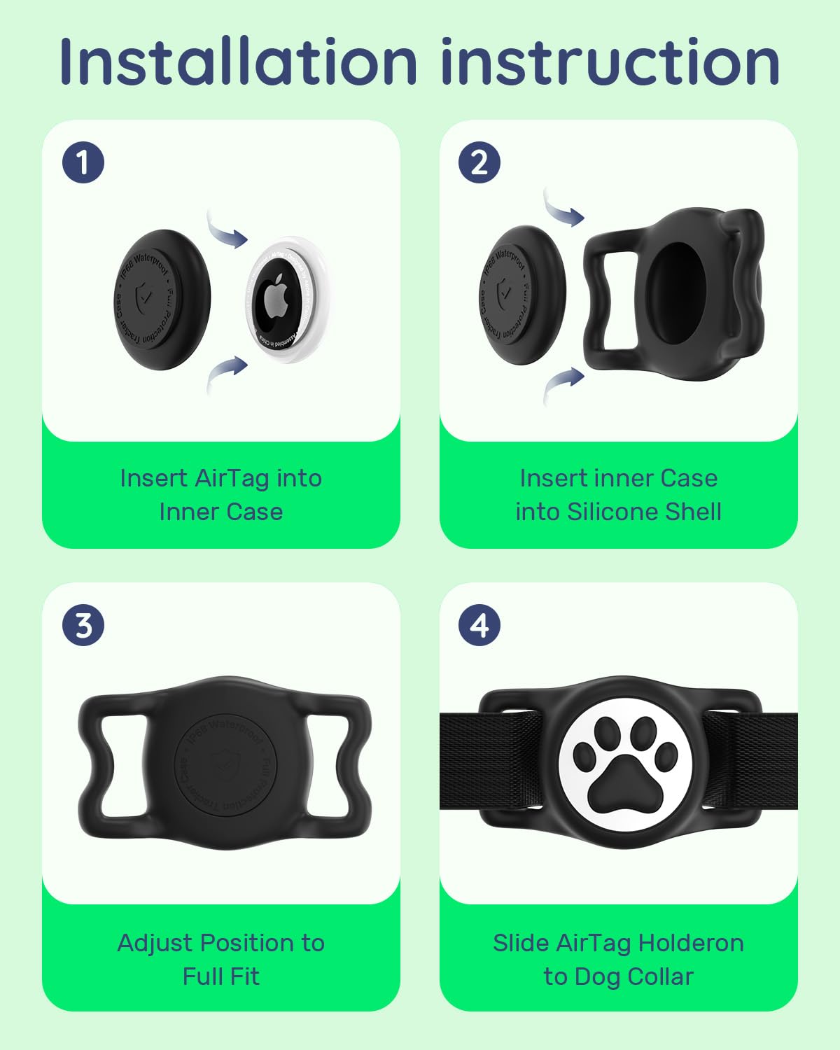 WhoseID dust and water protection keeps AirTag clean during outdoor adventures.