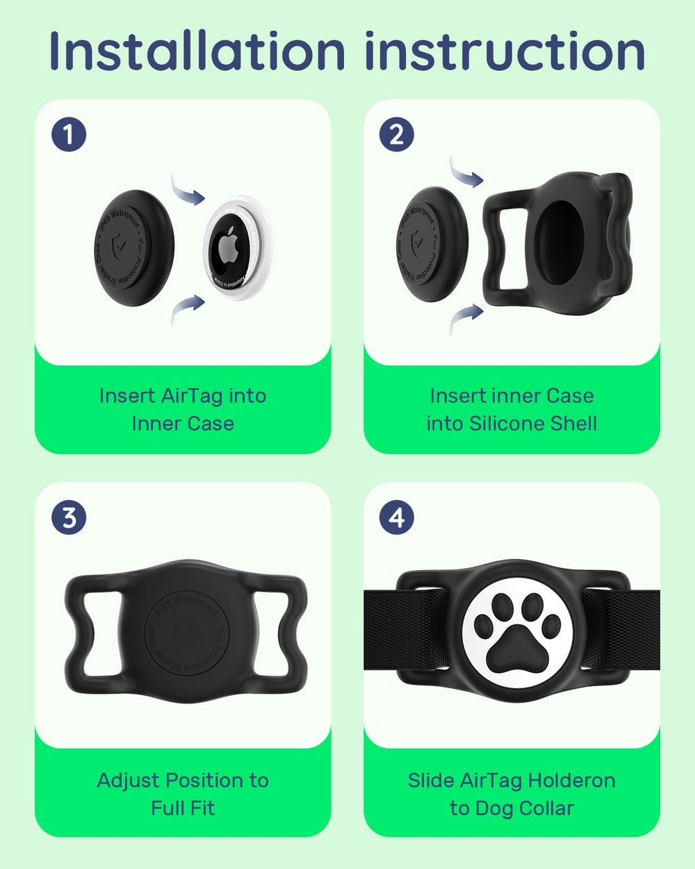 WhoseID dust and water protection keeps AirTag clean during outdoor adventures.