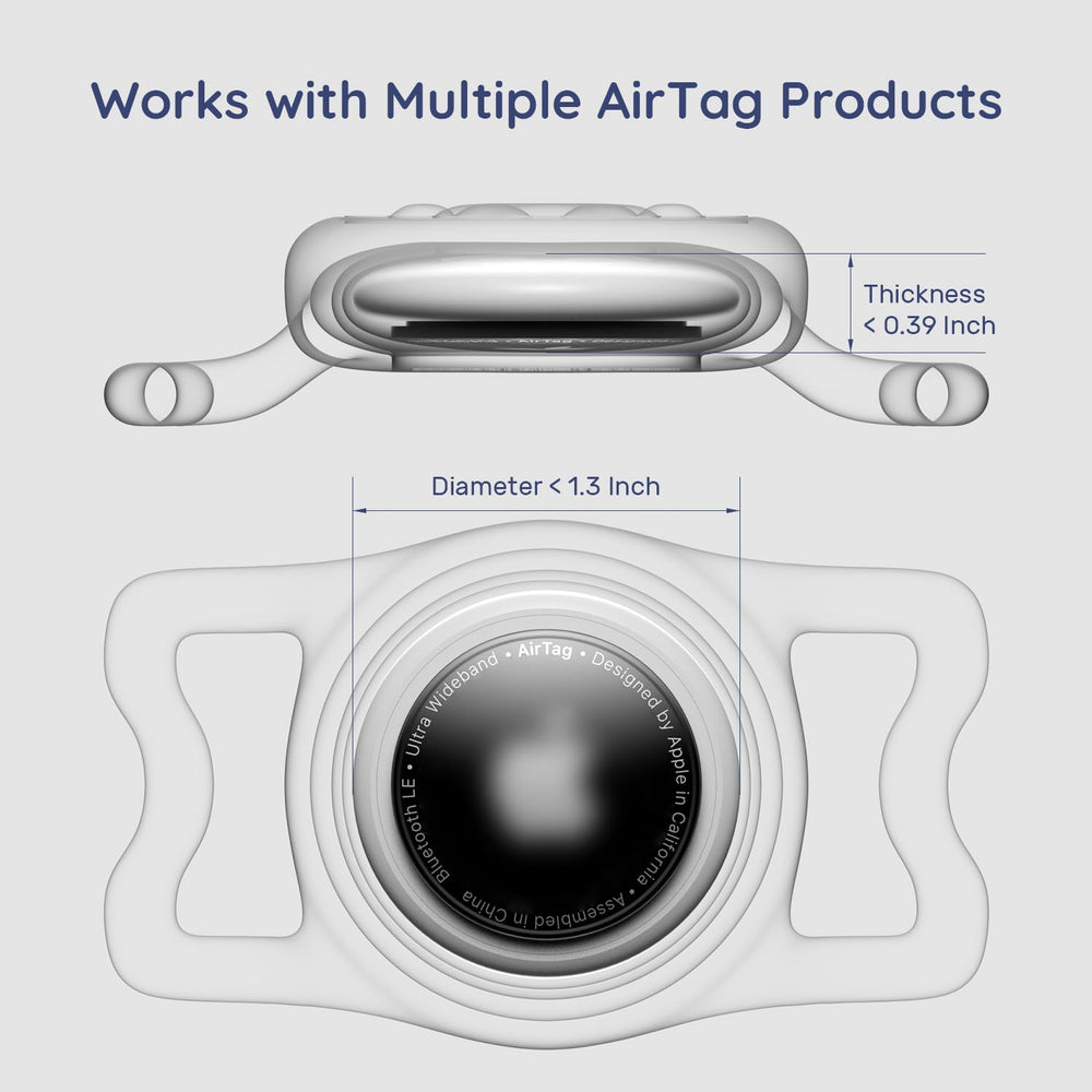 WhoseID luggage use case showing travel-friendly AirTag holder.