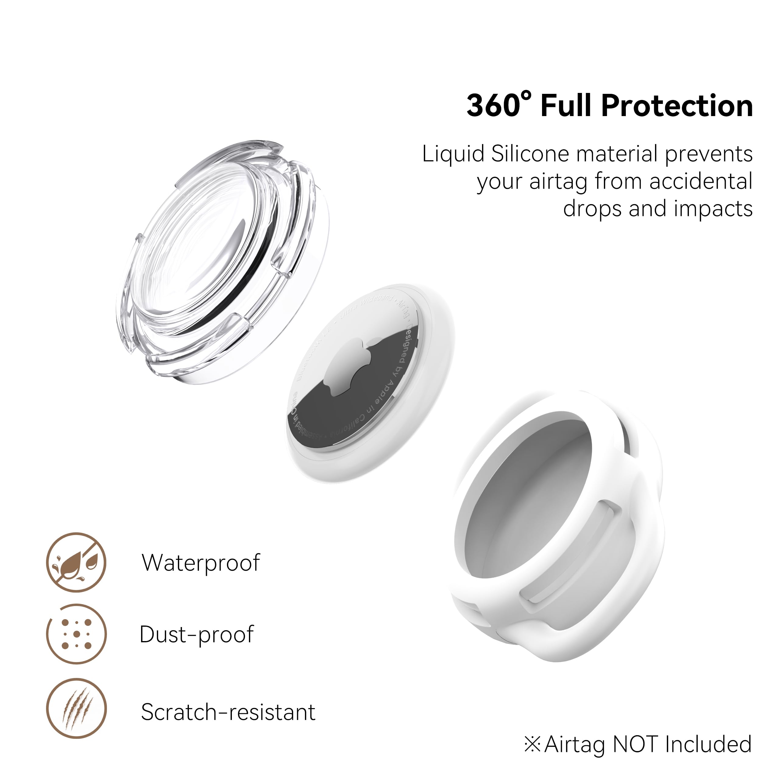 WhoseID soft full-body AirTag holder shields AirTag during pets' daily activities.