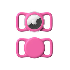 WhoseID Waterproof Airtag Holder on dog collar for secure tracking in wet conditions.