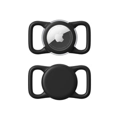 WhoseID waterproof AirTag holder on a dog's collar for water-safe tracking