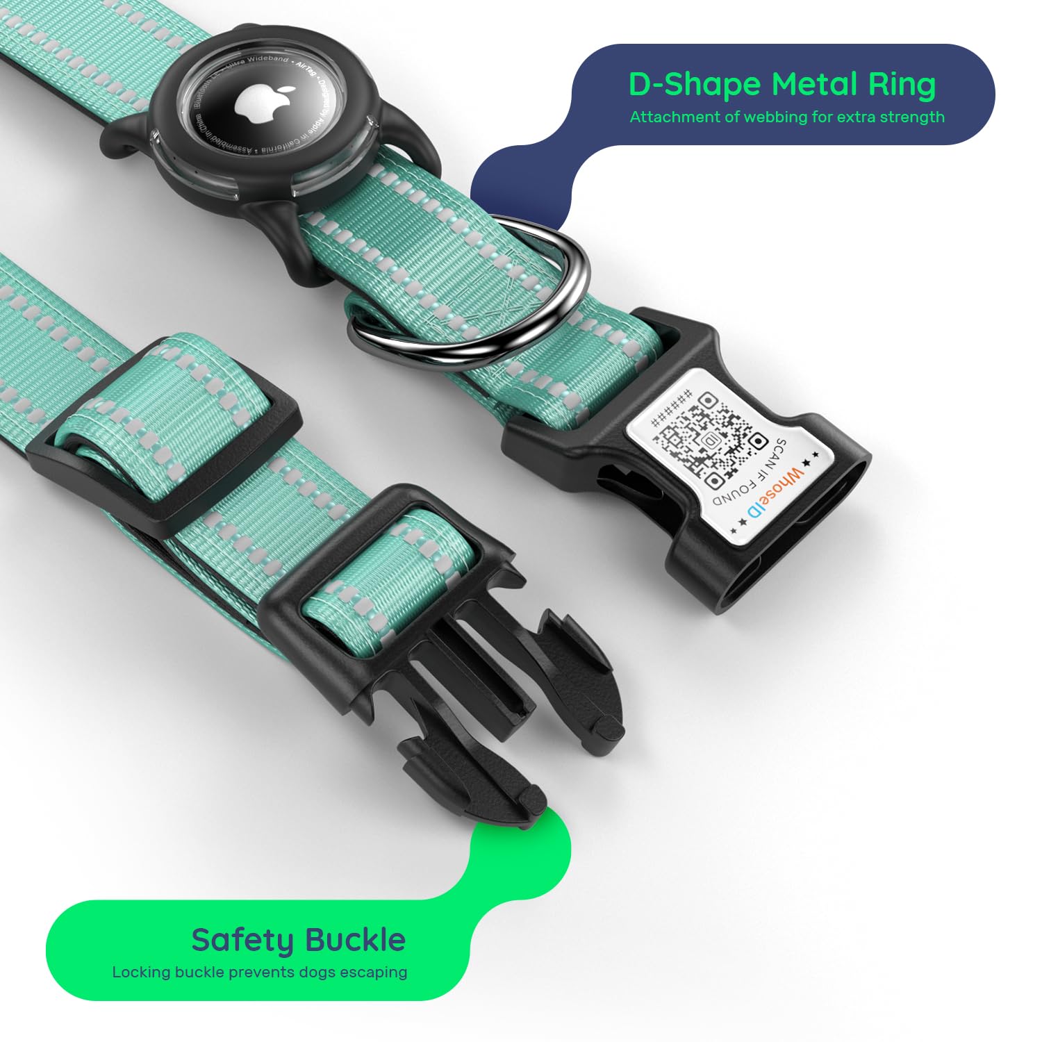 WhoseID collar-4-sizes-adjustable offers flexible fit for medium dogs