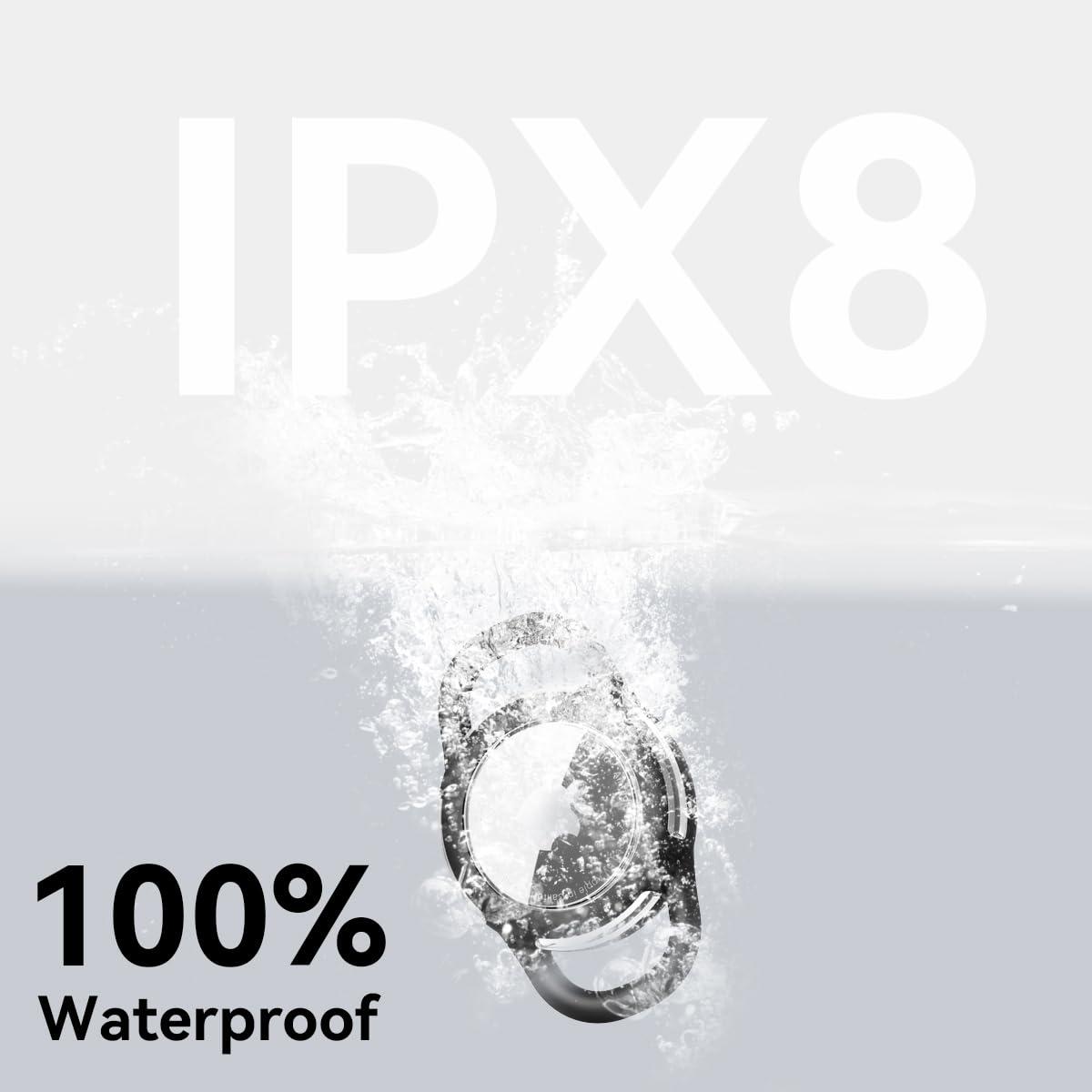 WhoseID waterproof AirTag holder attached to a dog collar during a rainy walk for reliable tracking.