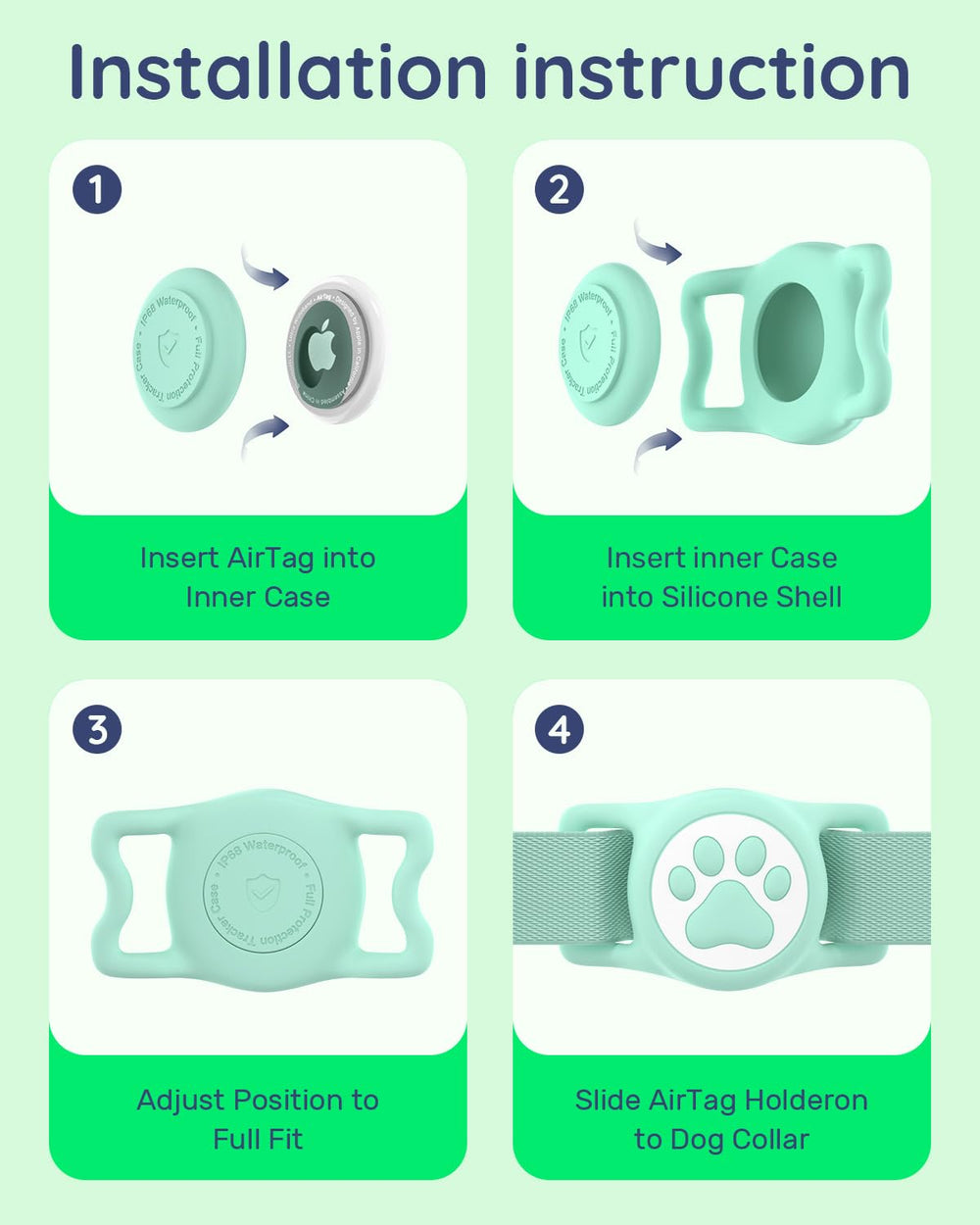 WhoseID AirTag Holder compatible with Apple AirTag 2021 model for reliable placement.