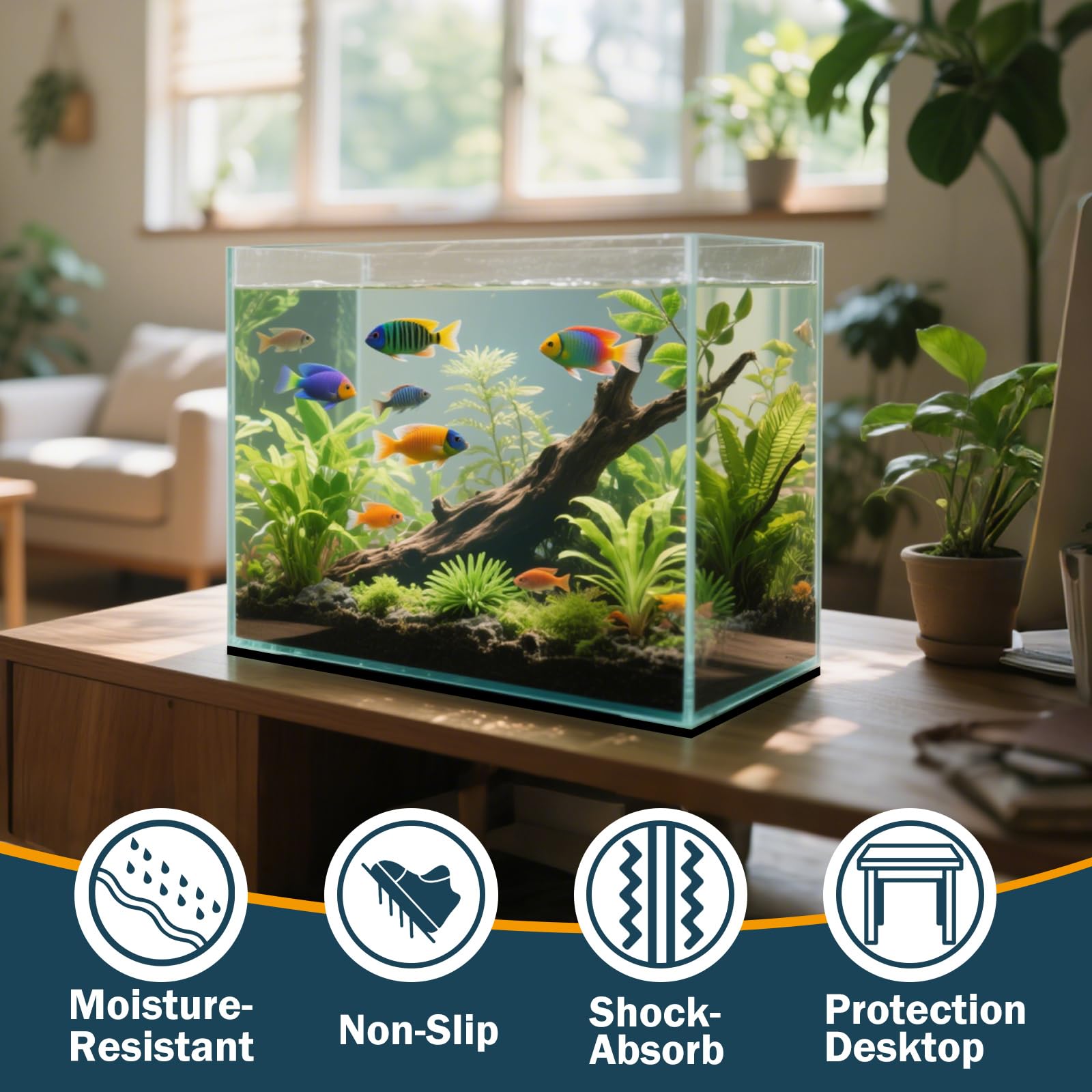 Wibeelee aquarium stability under tank demonstrates floor protection and moisture barrier