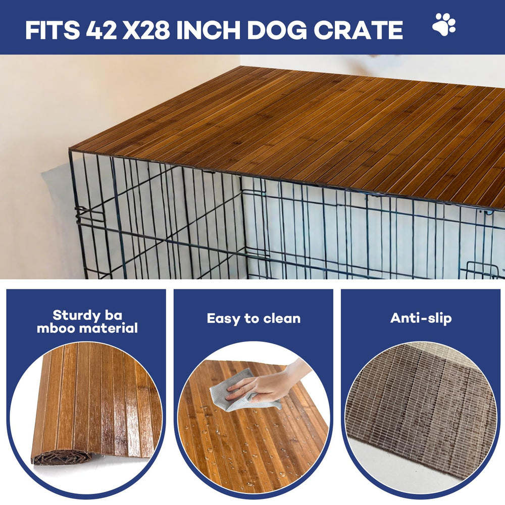 Wibeelee dog crate topper complements home decor with seamless wooden appearance
