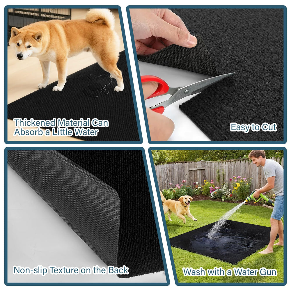 Wibeelee floor protector under dog kennel mat helps prevent scratches and stains.