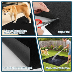 Wibeelee floor protector under dog kennel mat helps prevent scratches and stains.