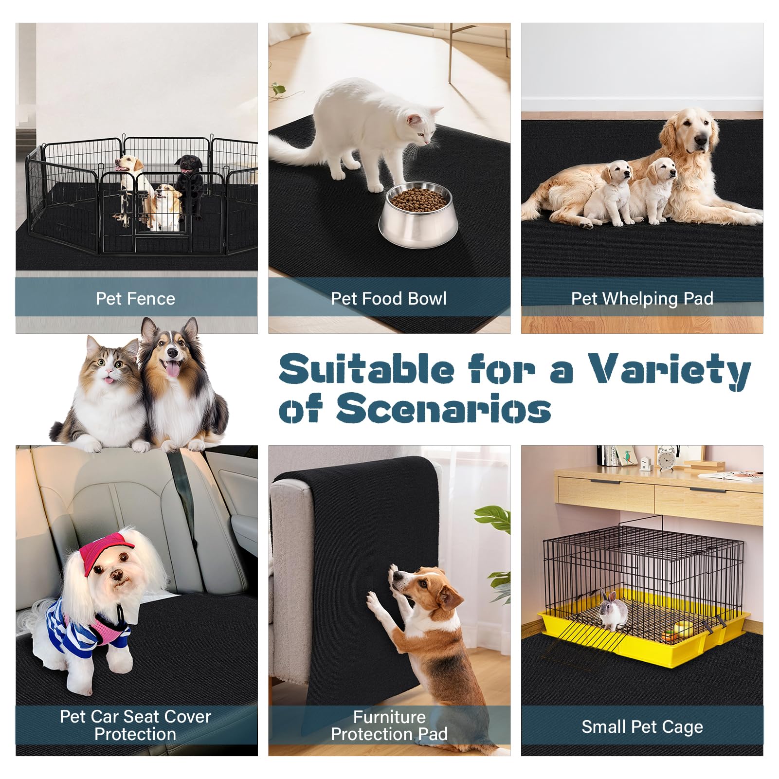 Wibeelee versatile dog playpen mat fits crates, beds, training areas and more.