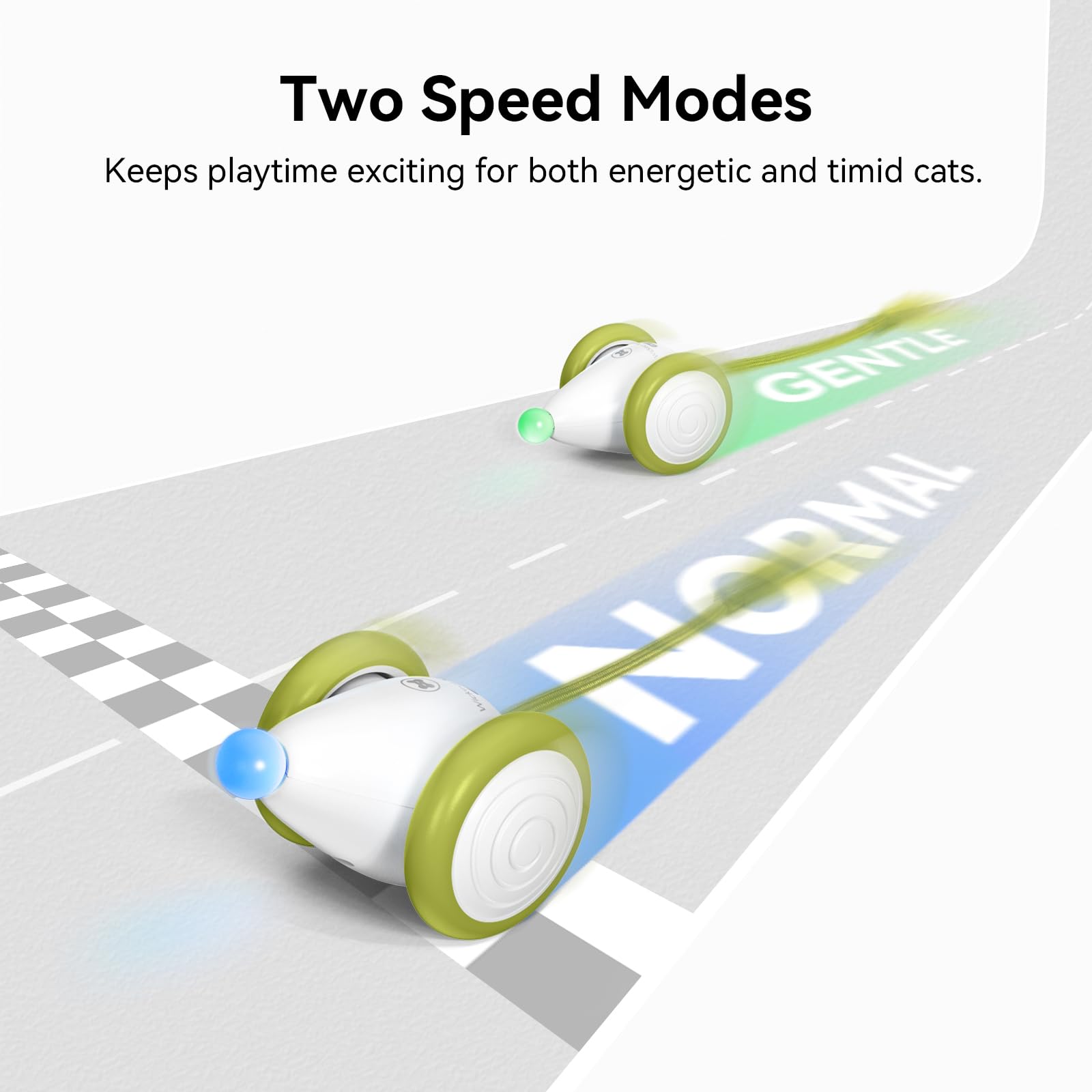 Cheerble Wicked Mouse Neo two-modes adapts to energetic or shy cats.