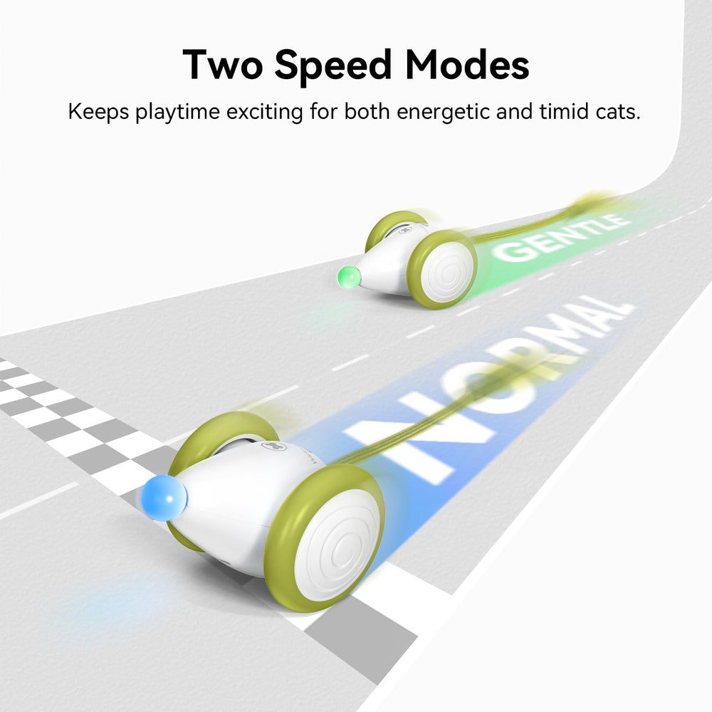 Cheerble Wicked Mouse Neo two-modes adapts to energetic or shy cats.