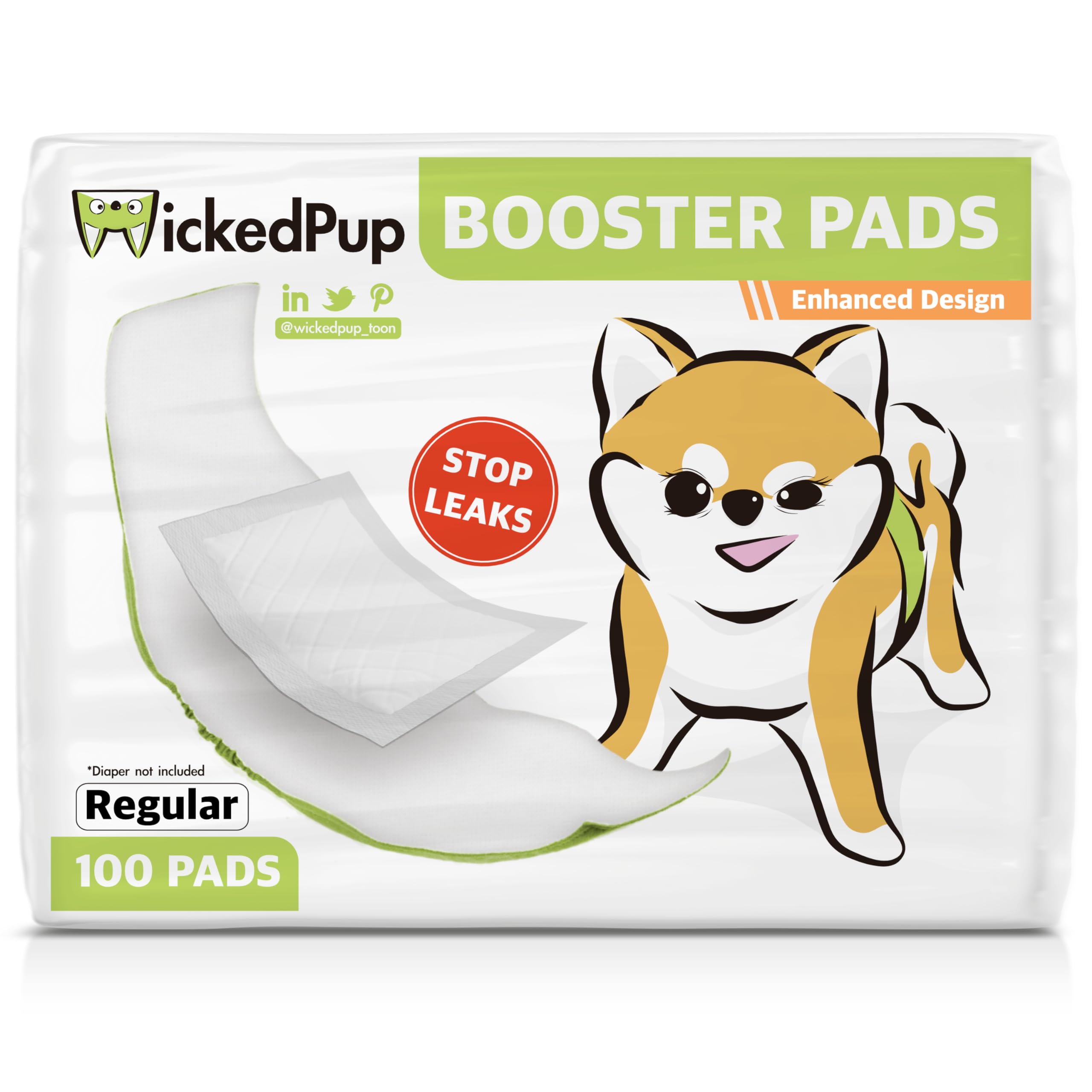 WICKEDPUP dog-diaper-liners 100ct pack shows tidy packaging and easy disposal for busy owners.