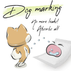 WICKEDPUP pawprints-pee-alert indicator demonstrates switch when moisture is detected for cleanups.