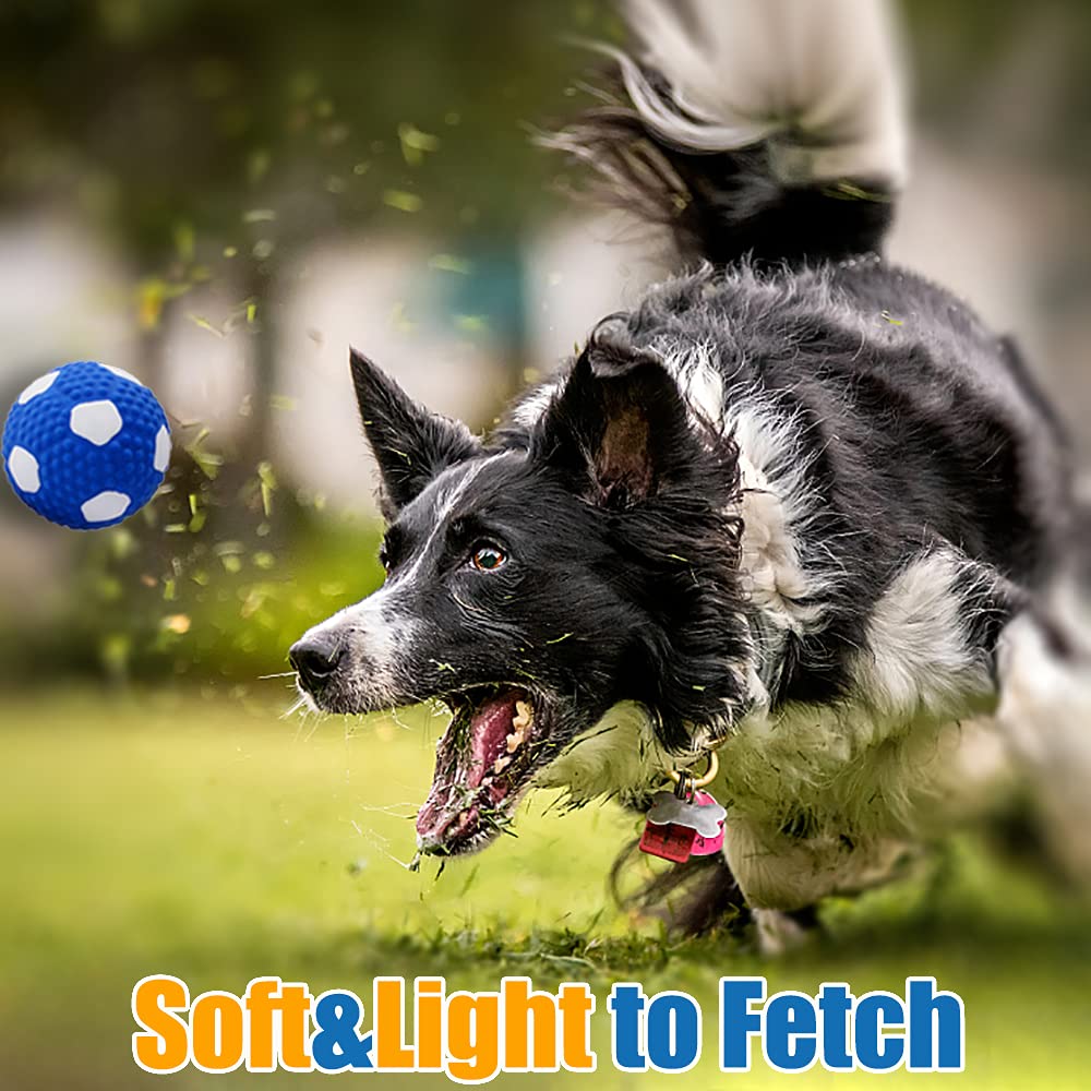 Wieppo Soft Squeaky Dog Ball in action for gentle chewing.