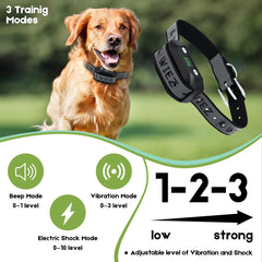 WIEZ GPS dog fence safety feature shows vibration and pause cycle for recall.