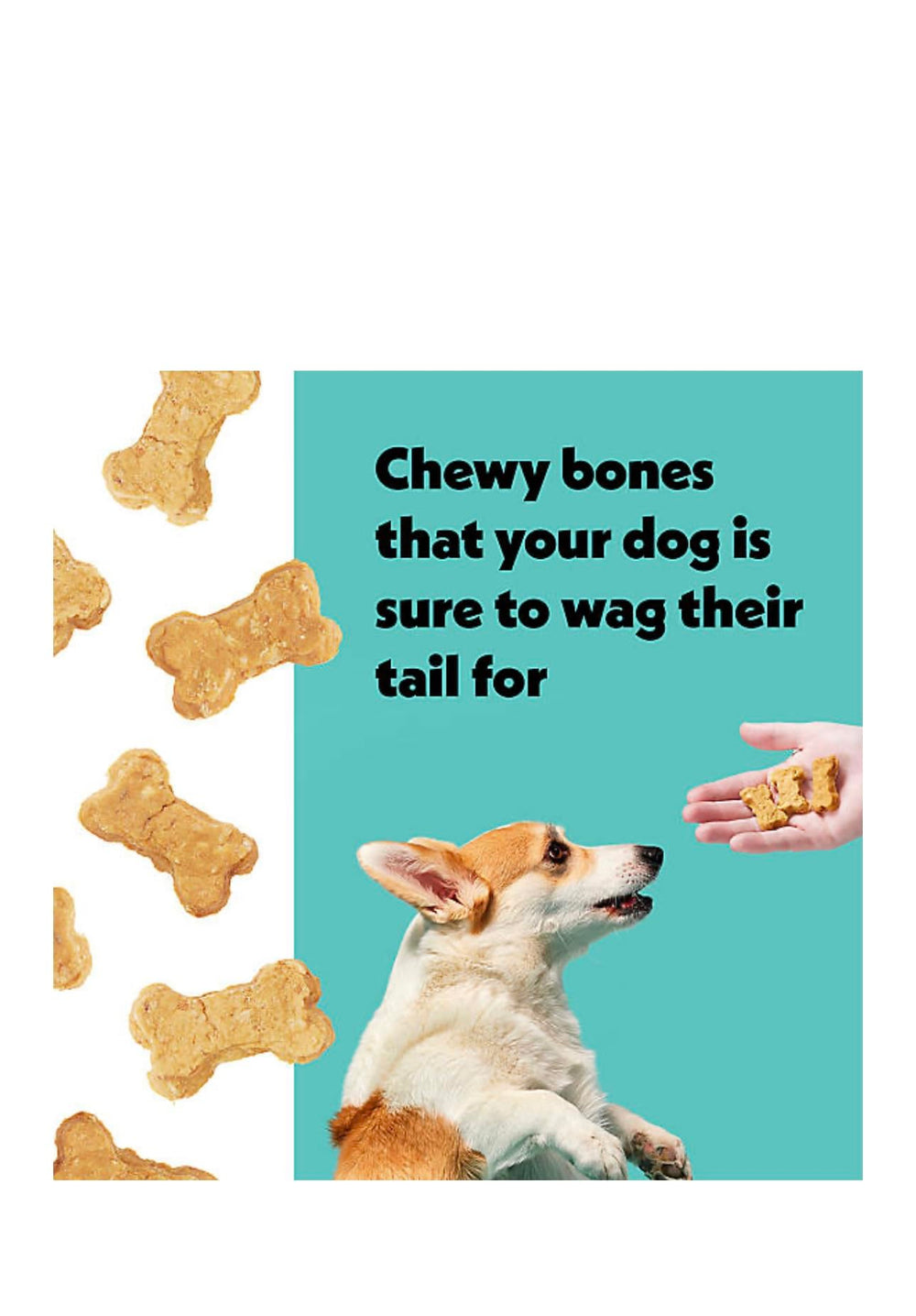 Wiggles & Wags 1lb resealable bag demonstrates freshness and storage