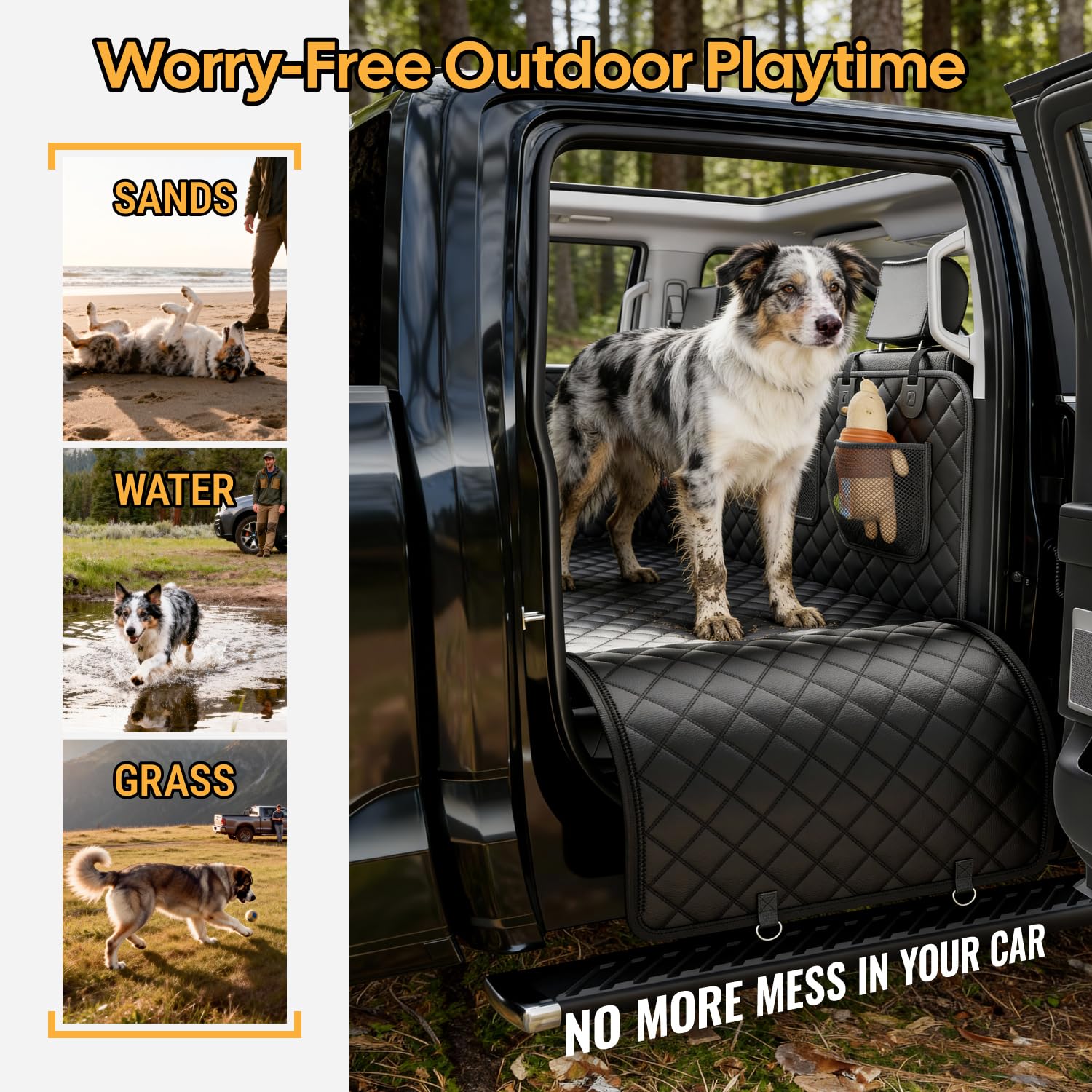 Wigoo size-L dog seat cover with easy-clean padding for comfort
