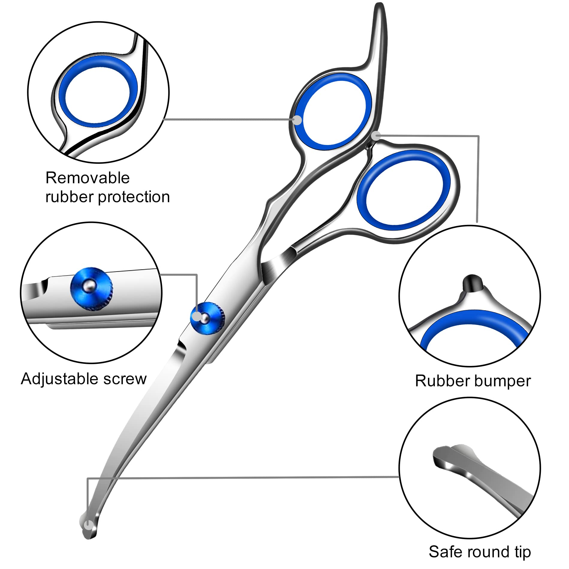 Wikdey adjustable screw dog scissors enable easy tightening and blade care