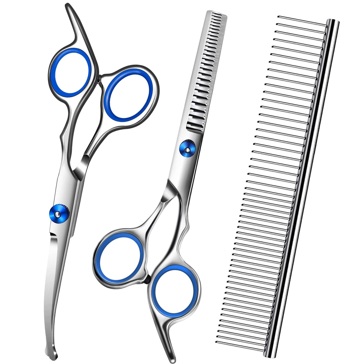 Wikdey dog grooming scissors with safety round tip ready for gentle trimming around face