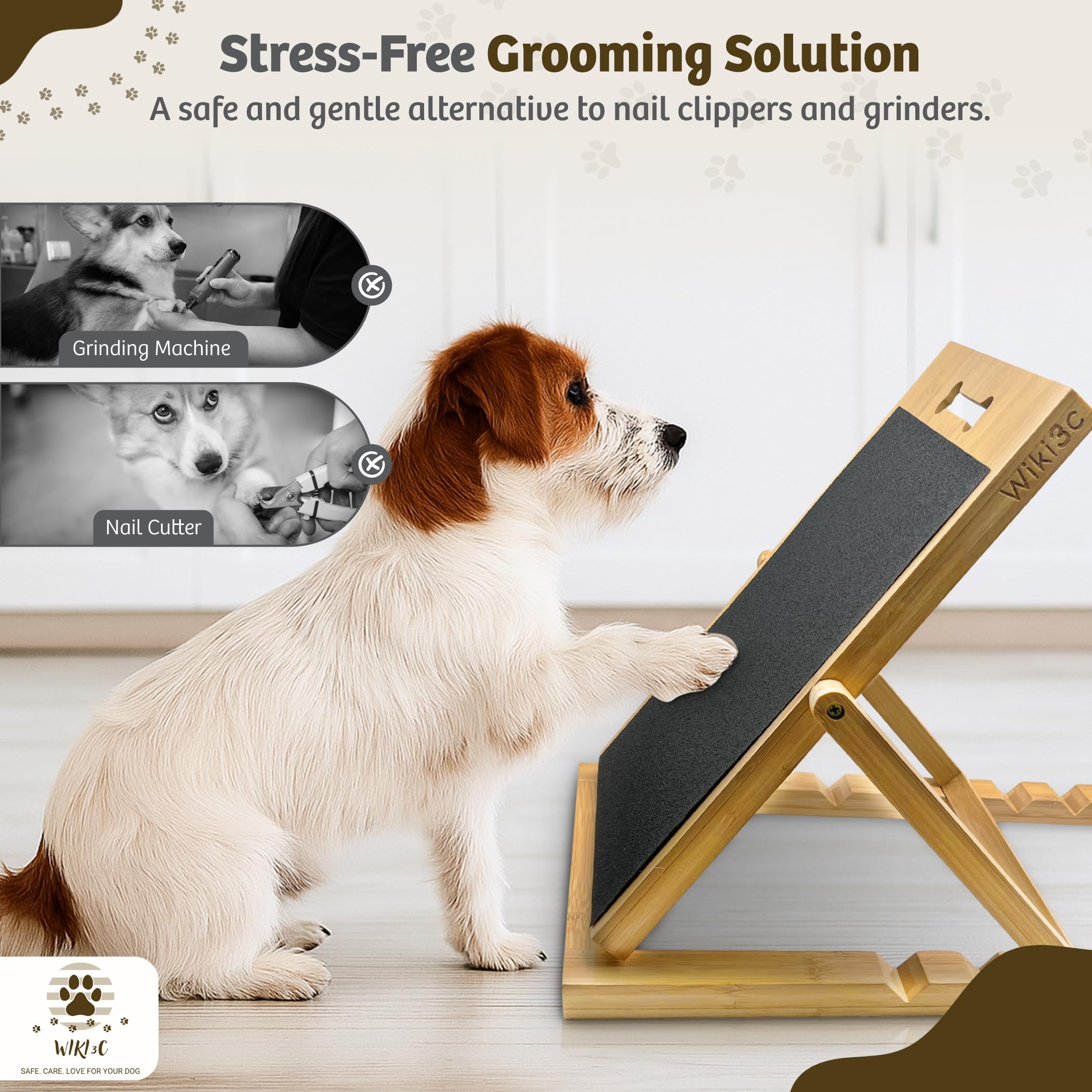 Wiki3C bamboo surface close up showing durable natural material for gentle nail care.