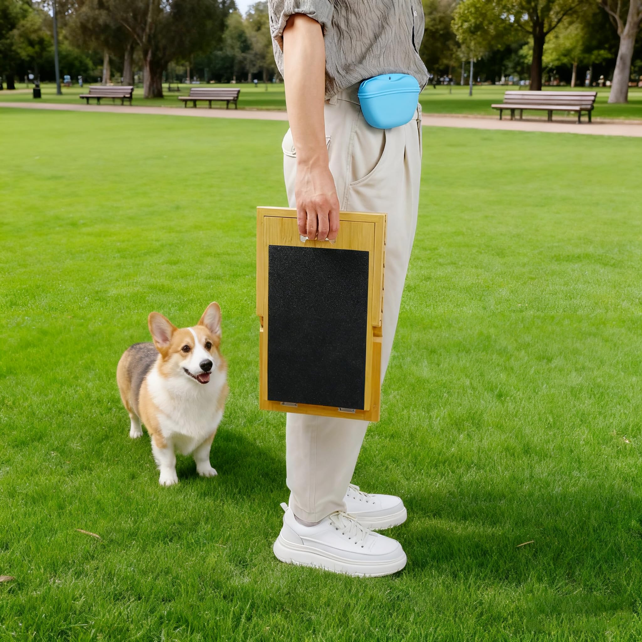 Wiki3C training friendly design with treat pouch supports positive reinforcement.