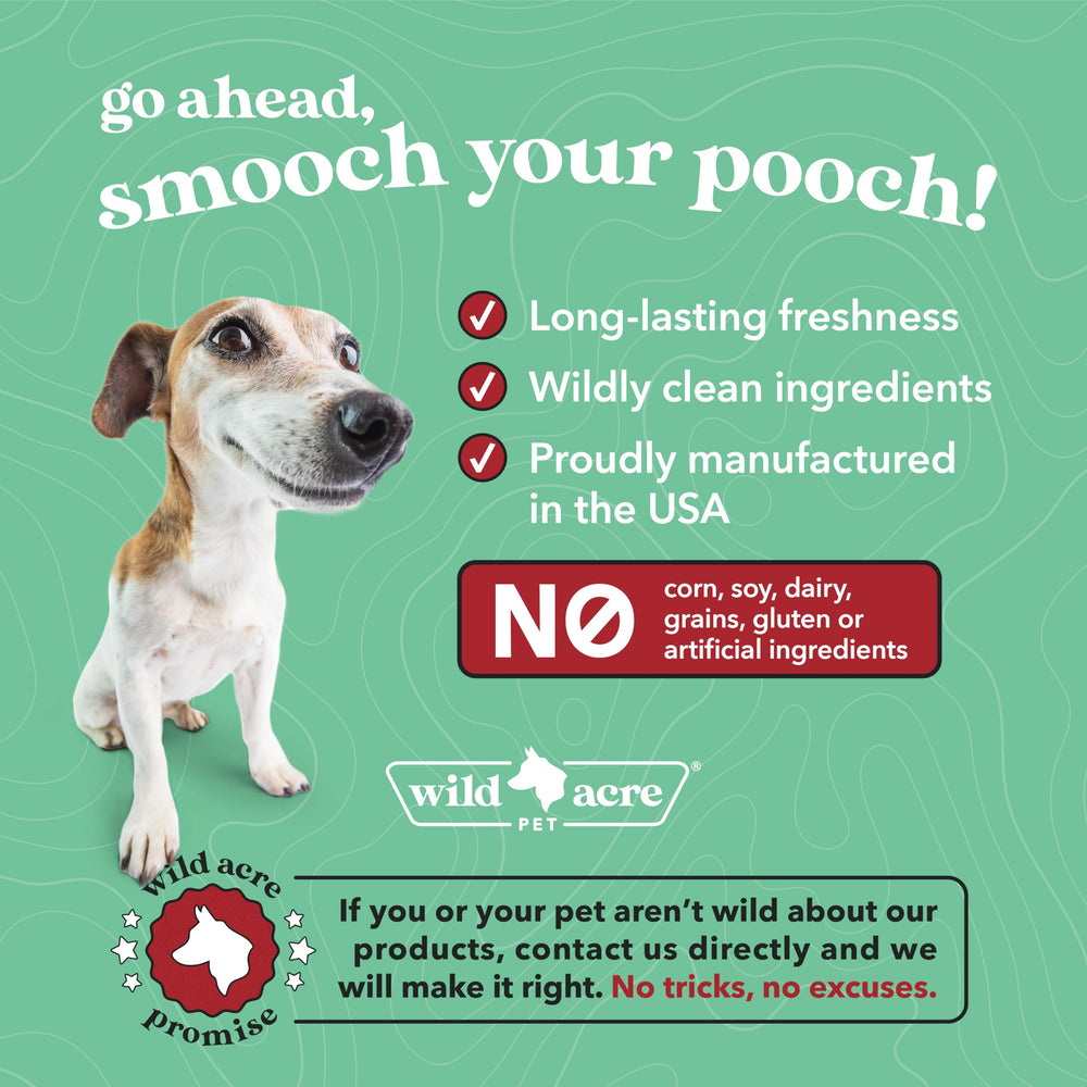 Wild Acre dental powder leaves dog with a happier, fresher breath.