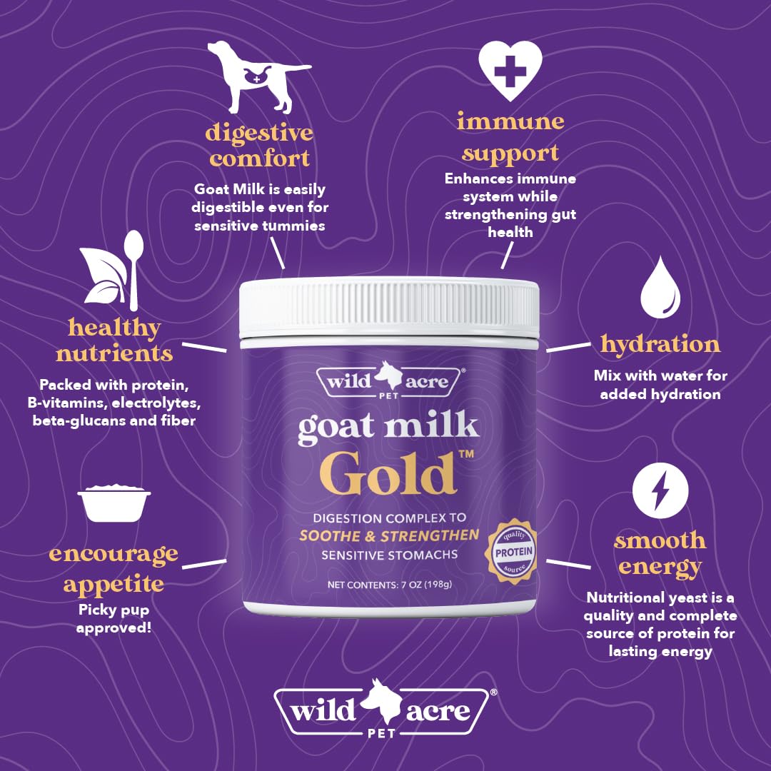 Wild Acre goat milk powder supporting puppy digestion