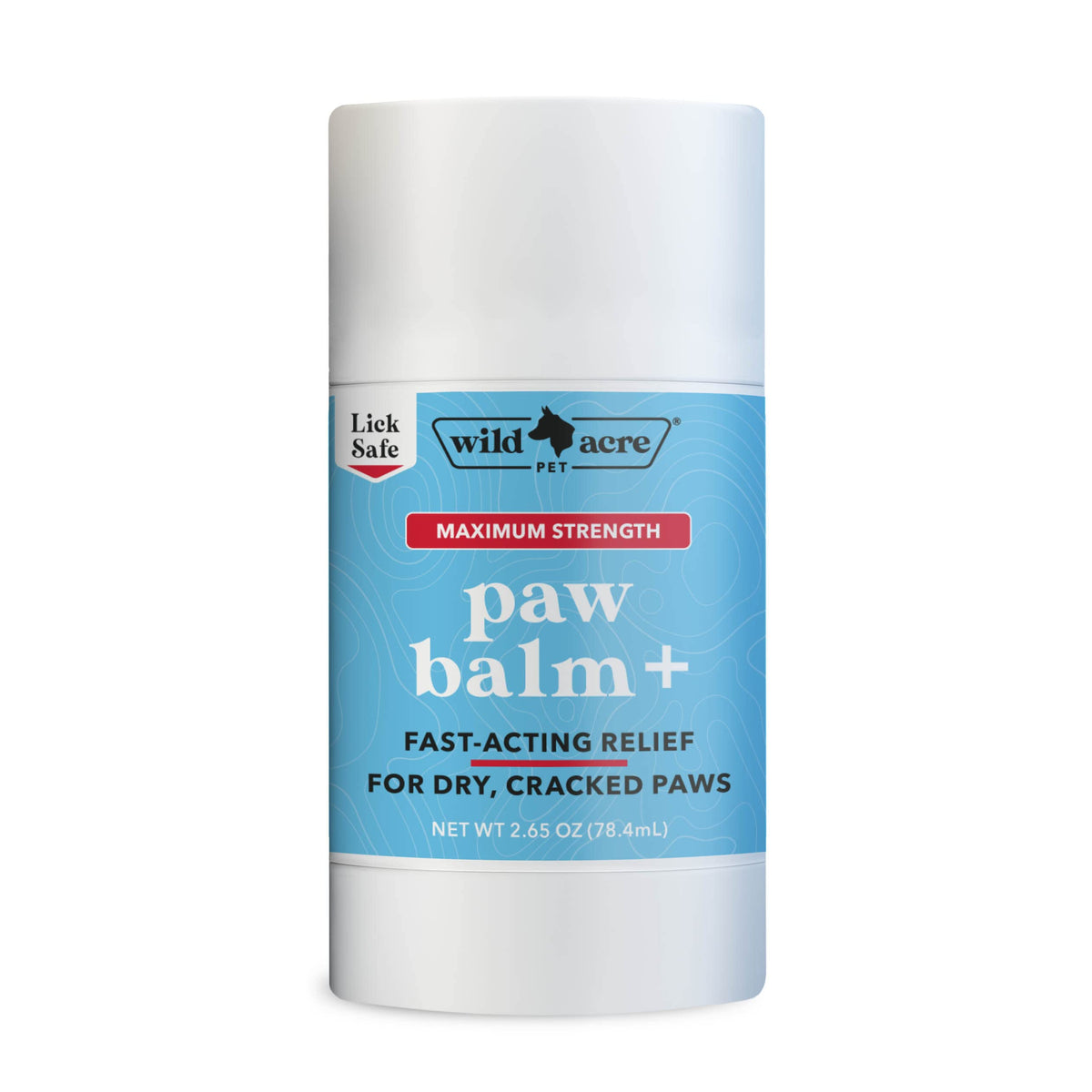 Wild Acre maximum-strength paw balm stick closeup for easy on-the-go paw protection.
