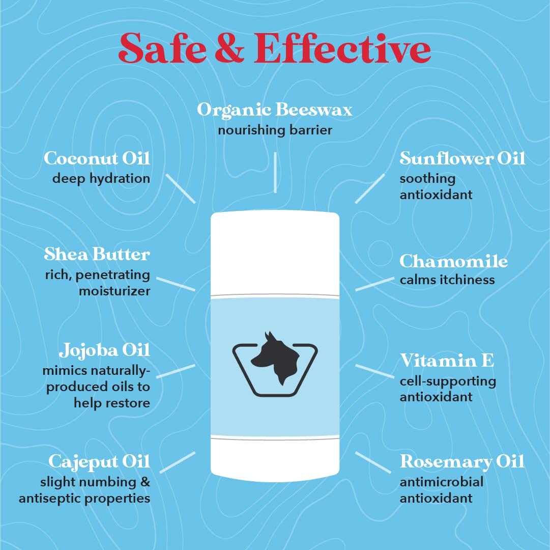 Wild Acre paw balm packaging 2.65oz value size for home and travel.