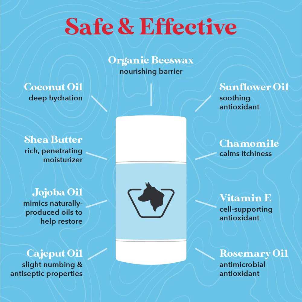 Wild Acre paw balm packaging 2.65oz value size for home and travel.