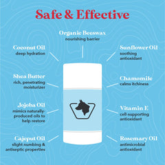 Wild Acre paw balm packaging 2.65oz value size for home and travel.