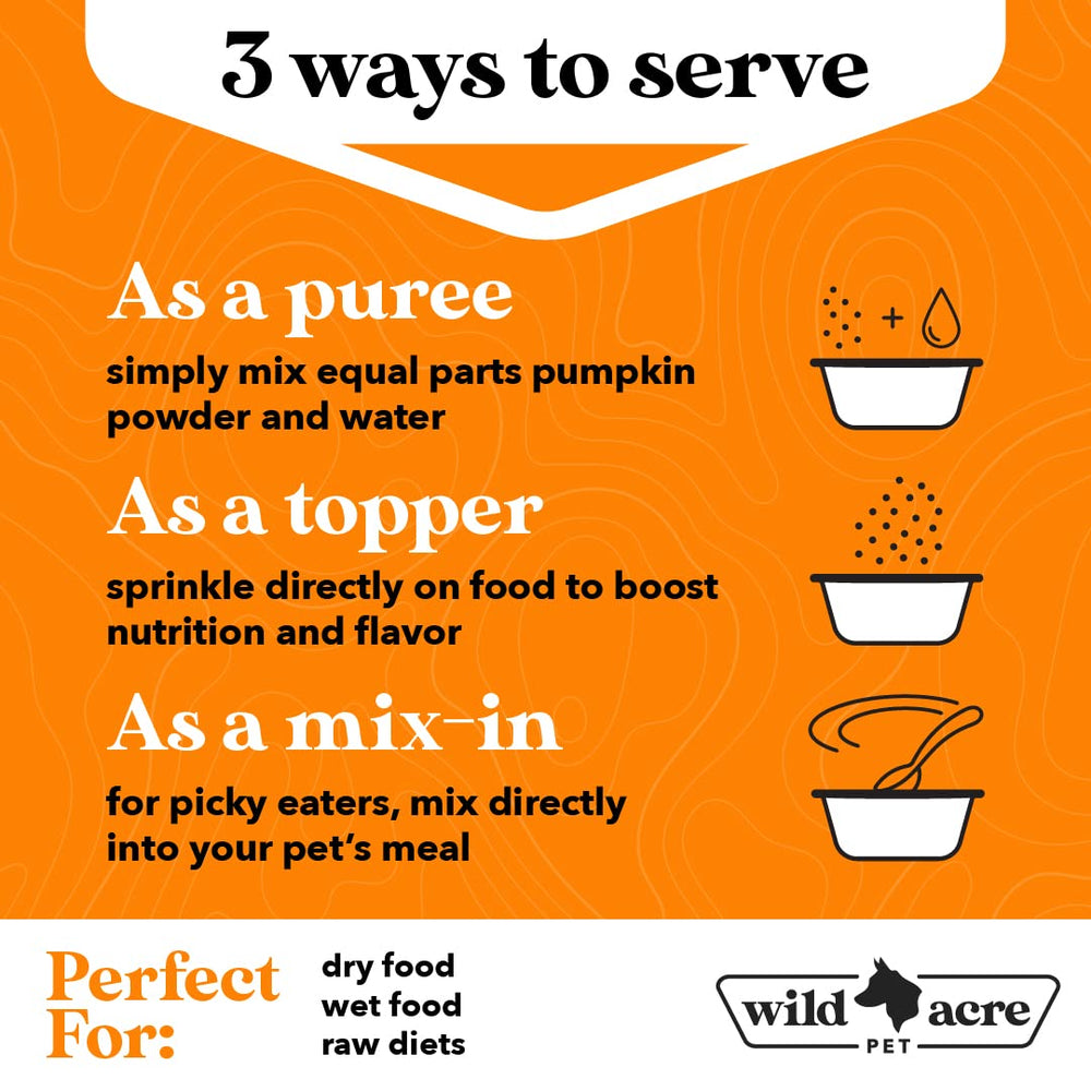 Wild Acre Pumpkin Powder puree-mix creates creamy pumpkin puree