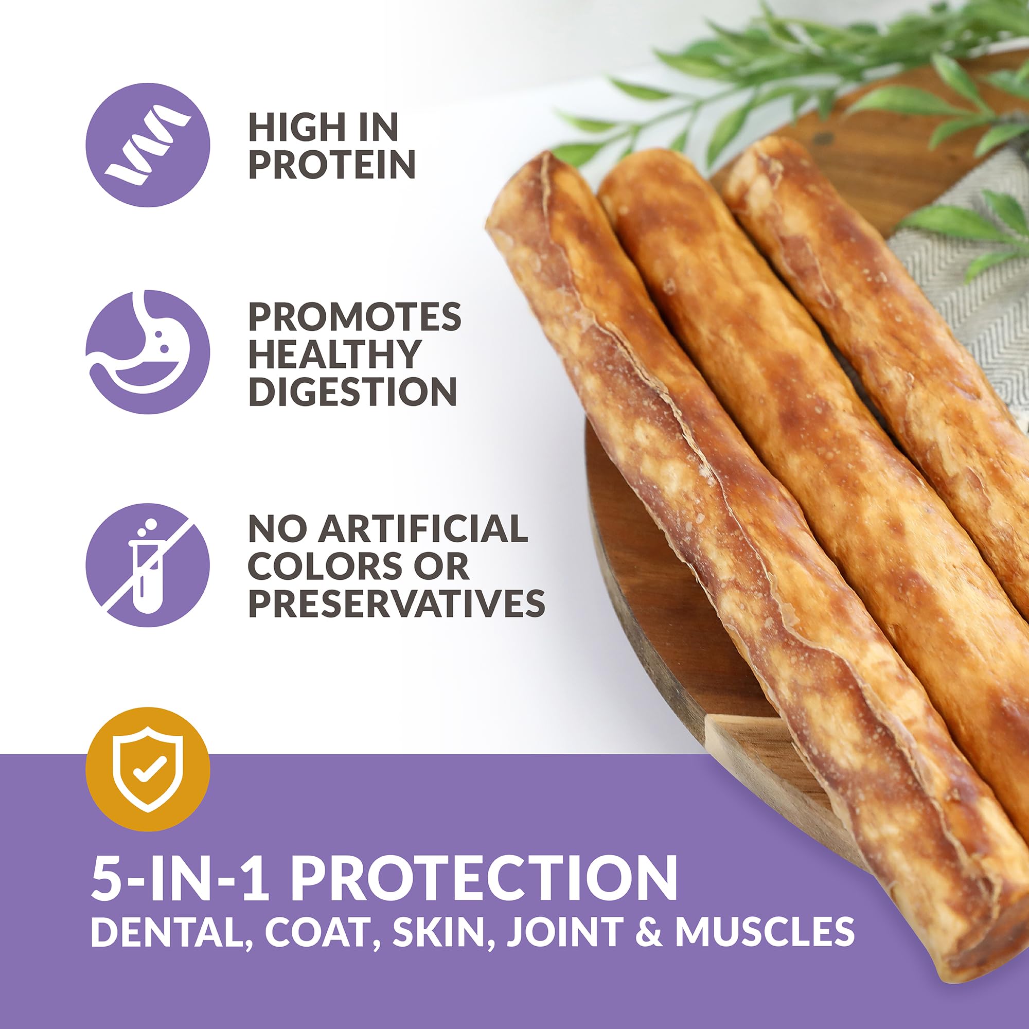 Wild Eats Collagen Chews duck-stick texture up close.