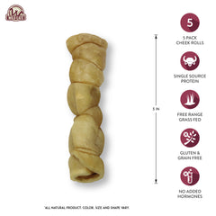 Wild Eats retriever-style cheek roll dog chews ideal for large dogs with durability.