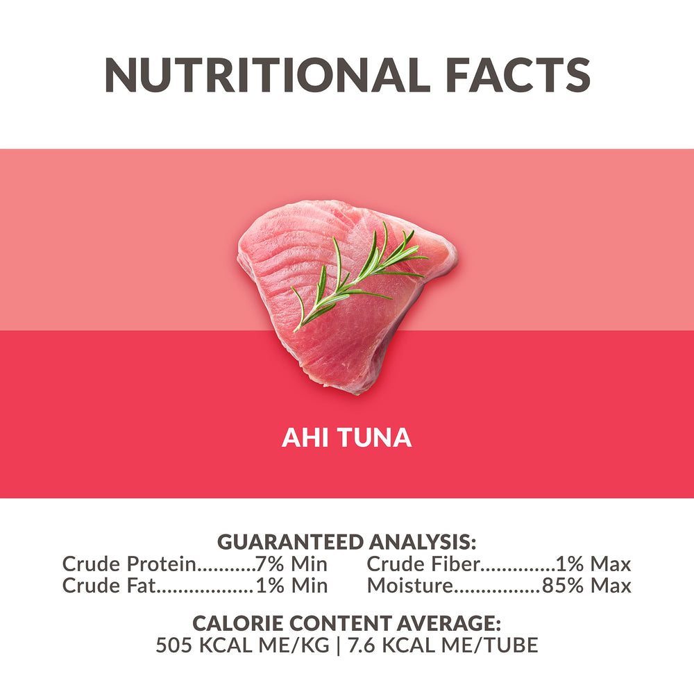 Wild Eats Simply Puree Ahi Tuna Tub label shot noting all-natural grain-free ingredients.