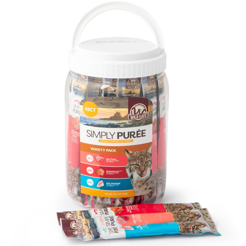 Wild Eats Simply Puree grain-free label, no artificial additives.