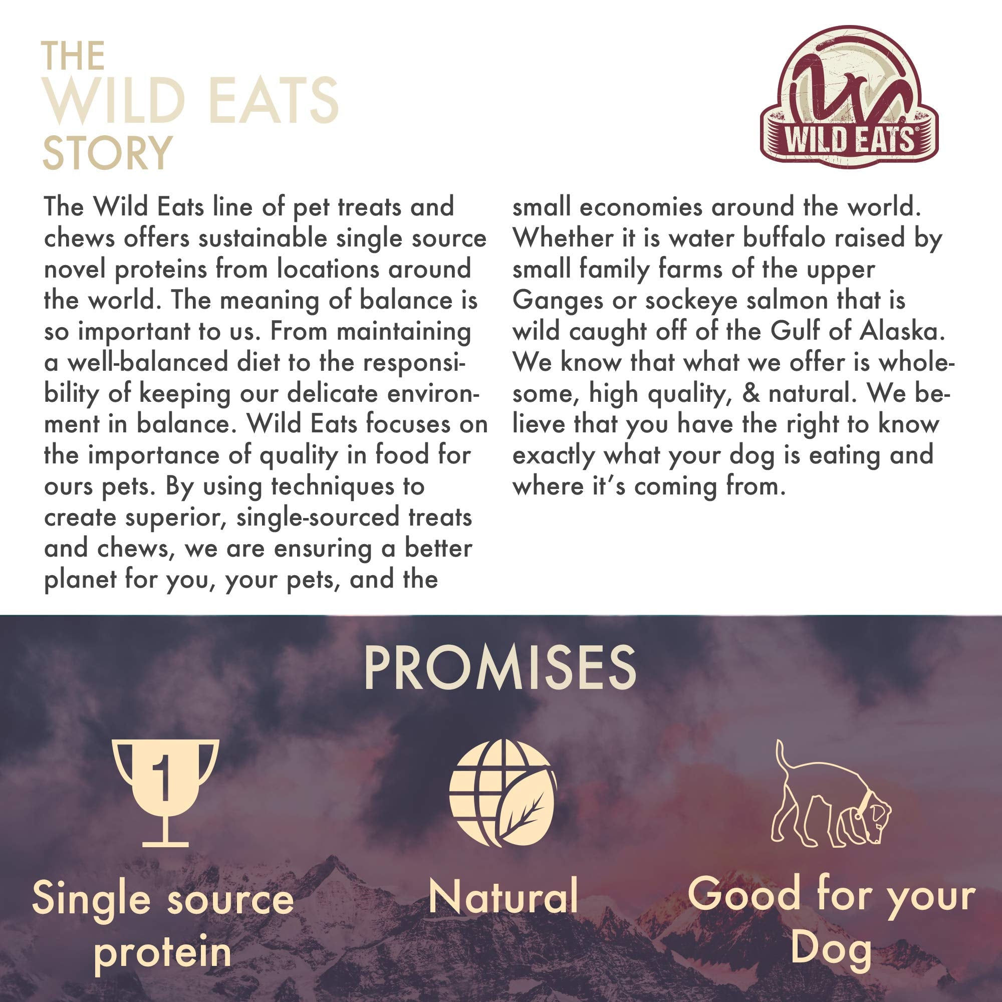 Wild Eats Water Buffalo Tuffie: no contiene conservantes, proceso en instalaciones de calidad.