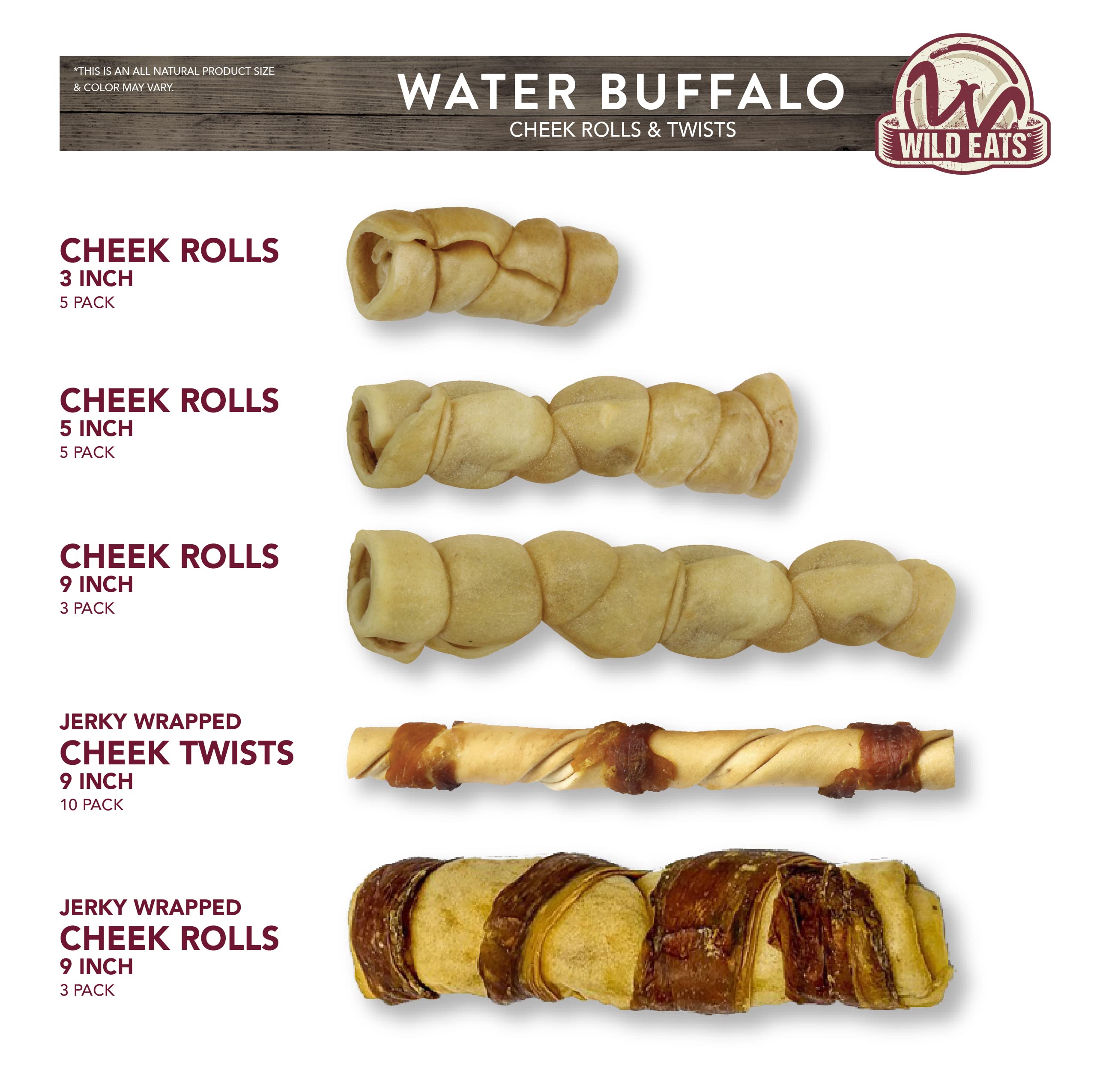 Wild Eats Water Buffalo Cheek Roll edge safety highlights clean edges